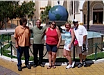 In front of a theater in Tijuana, Brian Holter, Phil Casagrande, Karen Donithan, Linda Willoughby and Lou Willoughby