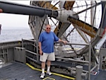 Joe Trytten on an LCAC, 9 miles at sea