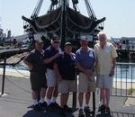 Tom Bernard, Jack Turley, John Crawford, Daniel Gravatt & amp; Gary Jones with the USS Constitution in the background